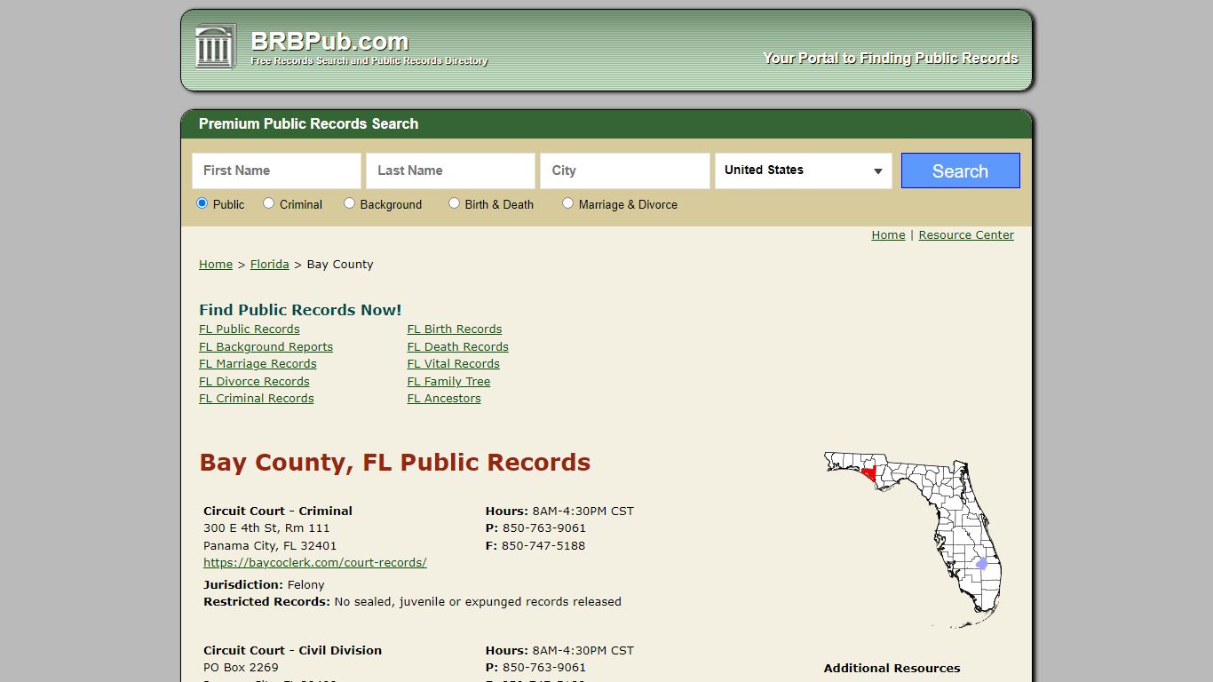 Bay County Public Records | Search Florida Government Databases